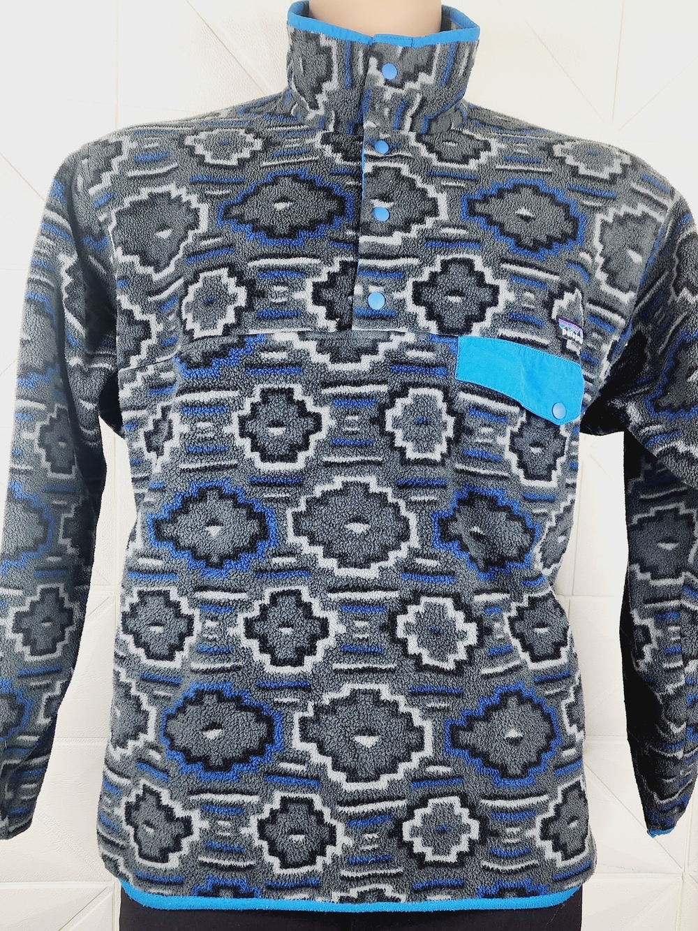 Patagonia Aztec Southwestern Geometric Synchilla Snap T Fleece Pullover Men’s M